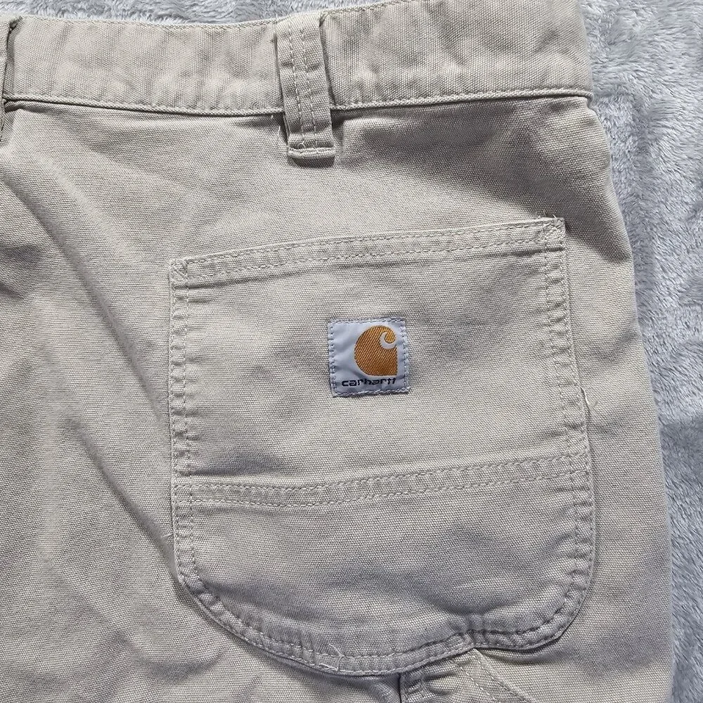 Carhartt Short Mens 40 Tan Relaxed Fit Rugged Canvas Utility Work Wear BS3652-M
